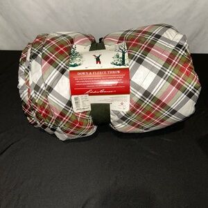 Eddie Bauer Festive Plaid Throw - Red, Green, White